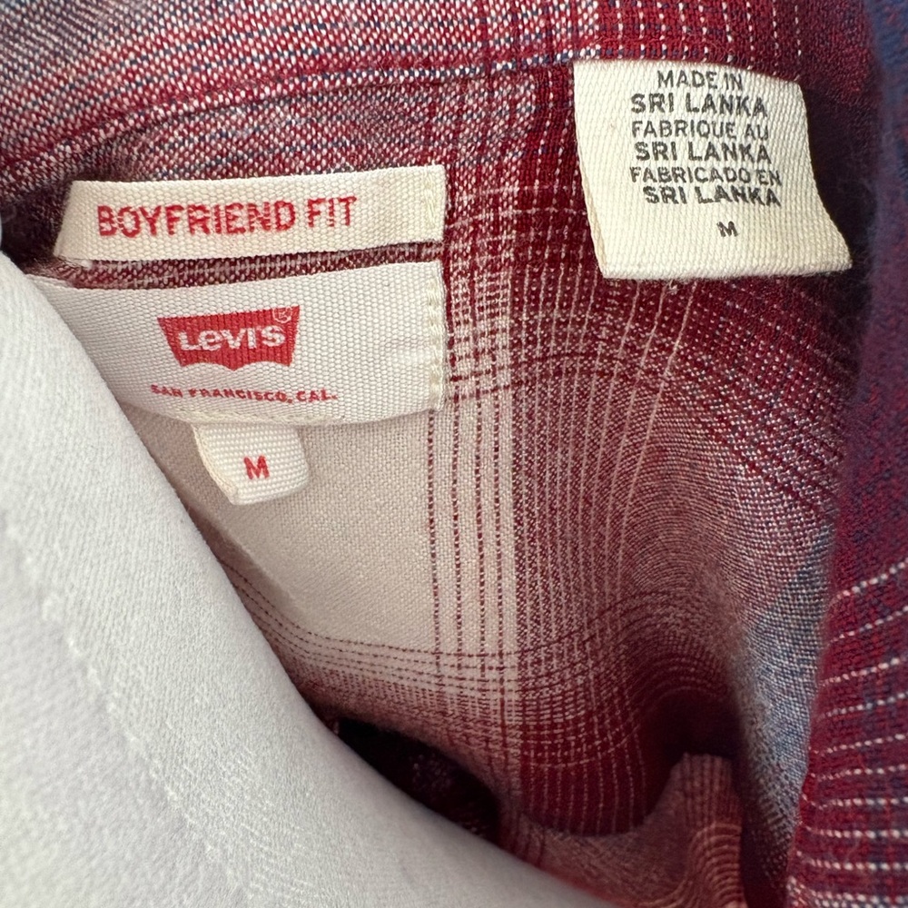Levi's Red, Blue and White Plaid Button-Down Shirt - Picture 6 of 8